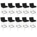 Kit 10 Banqueta Alta Lucy Branco Preto