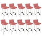 Kit 10 Banqueta Alta Lucy Branco Rose Gold