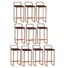 Kit 10 Banqueta Alta Luffi Com Encosto Bronze Marrom