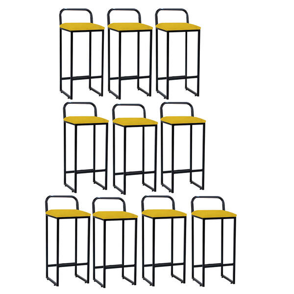 Kit 10 Banqueta Alta Luffi Com Encosto Cozinha Bar Balcão Bis