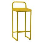 Kit 10 Banqueta Alta Luffi Com Encosto Dourado Amarelo