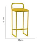 Kit 10 Banqueta Alta Luffi Com Encosto Dourado Amarelo