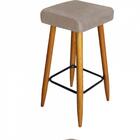 Kit 10 Banqueta Alta Quadrado Luma Castanho Bege