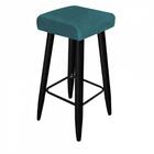 Kit 10 Banqueta Alta Quadrado Luma Preto Azul Turquesa