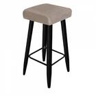 Kit 10 Banqueta Alta Quadrado Luma Preto Bege