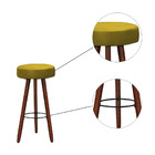 Kit 10 Banquetas Alex Suede Amarelo Pés Palito Bnn Decor