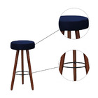 Kit 10 Banquetas Alex Suede Azul Marinho Pés Palito Bnn Decor