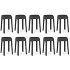 Kit 10 Banquetas Baixa Empilhável Nordica - Preto
