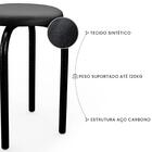 Kit 10 Banquetas Baixas Empilháveis Em Aço Maviê Sintético Pr