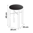 Kit 10 Banquetas Baixas Para Cozinha Em Aço Manu Sintético I0