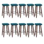 Kit 10 Banquetas Malbec Suede Azul Turquesa Pés Palito Bnn De