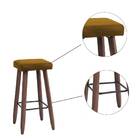 Kit 10 Banquetas Malbec Suede Mostarda Pés Palito Bnn Decor