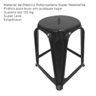 Kit 10 Banquinho Banqueta Plástica Reforçado Suporta 120 Kg