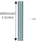 Kit 10 Barra Roscada Zincada Unc Stein 1/2