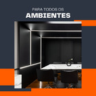 Kit 10 Barras Perfil De Led Embutir 24mm 1m All Black Fumê