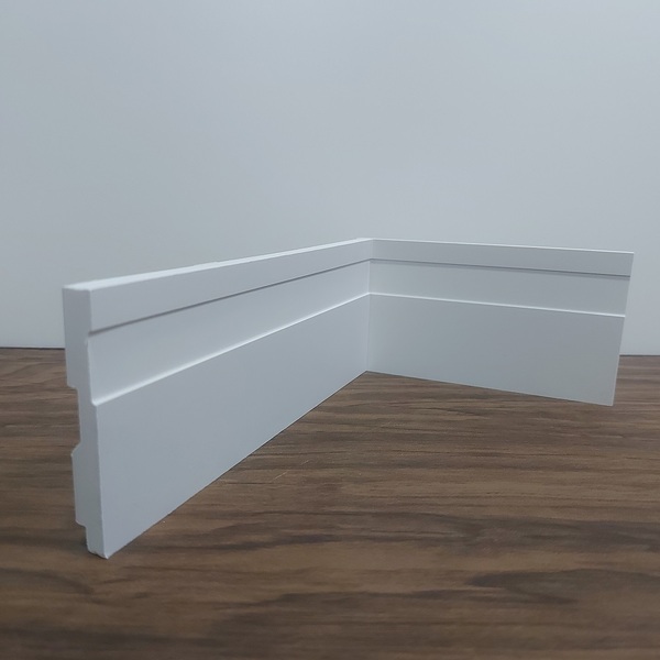 Kit 10 Barras Rodapé de Poliestireno 7cm de Altura Frisado Br