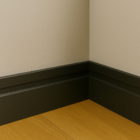 Kit 10 Barras Rodapé Poliestireno 10cm Liso Preto 2m Rm Decor