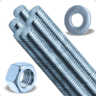 Kit 10 Barras Roscadas Zincadas + 100 Porcas + 100 Arruelas 5