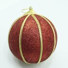 Kit 10 Bolas Glitter Vermelho Árvore De Natal Artesanal 8cm