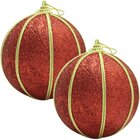 Kit 10 Bolas Glitter Vermelho Árvore De Natal Artesanal 8cm
