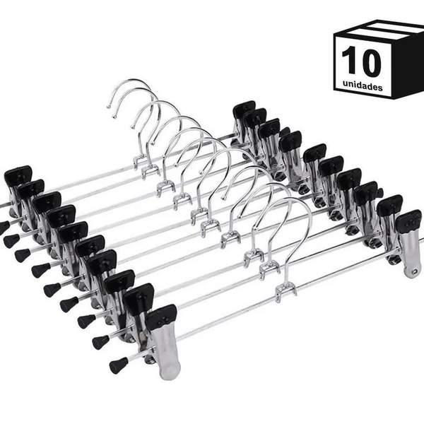 Kit 10 Cabide Presilha-calça, Saia Ou Bermuda Short Casita