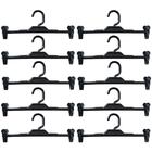 Kit 10 Cabides Com Presilha Preto Plástico Para Saias Bermuda