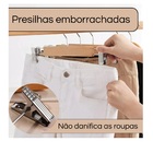 Kit 10 Cabides Madeira Presilha Envernizado Adulto Premium Ca
