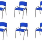 Kit 10 Cadeira Iso Infantil Creche, Escola Base Cinza Azul