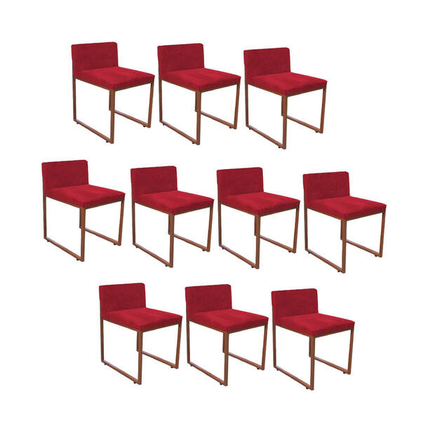 Kit 10 Cadeiraa De Jantar Escritório Recepção Lee Office Indu