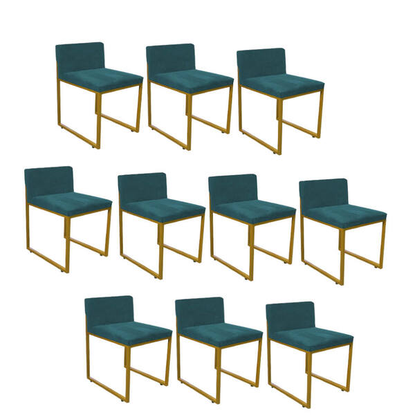 Kit 10 Cadeiraa De Jantar Escritório Recepção Lee Office Indu