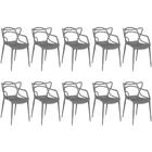 Kit 10 Cadeiras Allegra - Cinza Escuro