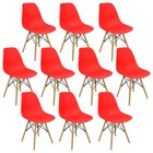 Kit 10 Cadeiras Charles Eames Eiffel Wood Design Vermelha
