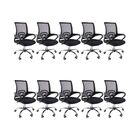 Kit 10 Cadeiras De Escritório Begonia Mesh Ergonômico Preto