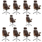 Kit 10 Cadeiras De Escritório Presidente Giratória Com Apoia