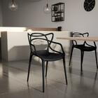 Kit 10 Cadeiras De Jantar Allegra Prática Empilhável - Preto