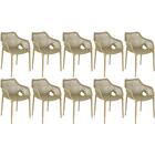 Kit 10 Cadeiras De Jantar Design Suits Com Braços Empilhável