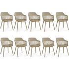 Kit 10 Cadeiras De Jantar Estofada Marcela - Nude Escuro
