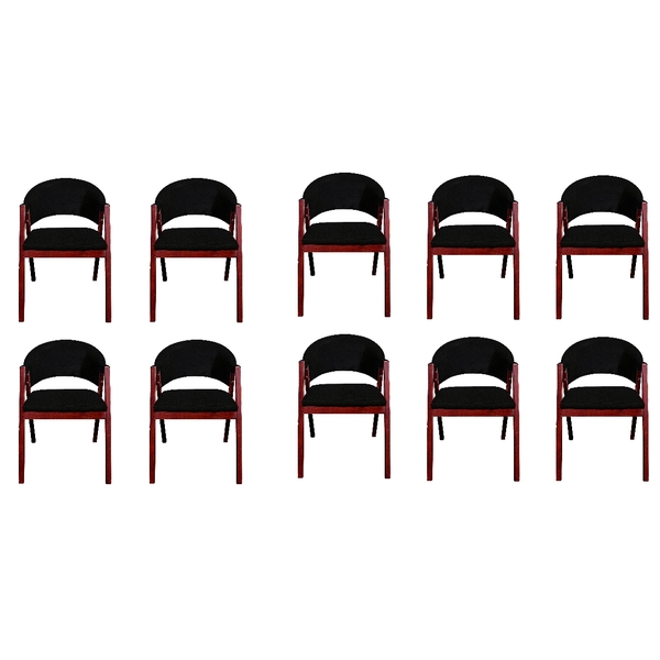 Kit 10 Cadeiras De Jantar Estofada Tecido Facto Madeira Maciç