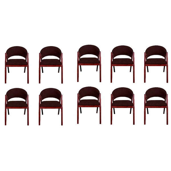 Kit 10 Cadeiras De Jantar Estofada Tecido Facto Madeira Maciç