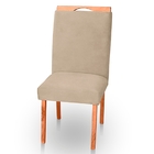 Kit 10 Cadeiras De Jantar Estofada Veludo Bege Madeira Maciça