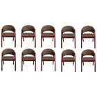 Kit 10 Cadeiras De Jantar Estofada Veludo Madeira Maciça Hele