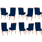 Kit 10 Cadeiras De Jantar Estofada Veludo Madeira Maciça Helo