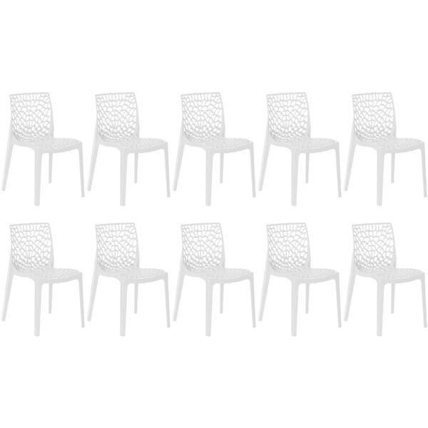 Kit 10 Cadeiras De Jantar Gruvyer Design Em Polipropileno - B