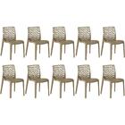 Kit 10 Cadeiras De Jantar Gruvyer Design Em Polipropileno - N