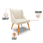 Kit 10 Cadeiras De Jantar Liz  Corino Pes Palito Castanho D03