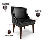 Kit 10 Cadeiras De Jantar Liz Corano Preto Base Fixa Madeira