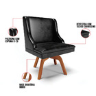 Kit 10 Cadeiras De Jantar Liz Corano Preto Base Giratória Mad