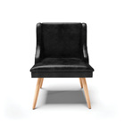 Kit 10 Cadeiras De Jantar Liz Corano Preto Pés Palito Natural