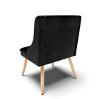 Kit 10 Cadeiras De Jantar Liz Corano Preto Pés Palito Natural