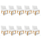 Kit 10 Cadeiras De Jantar Liz Corino Base Fixa Madeira Castan